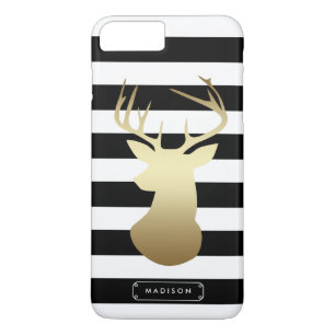 Coque iPhone 8 Plus/7 Plus Personnalisation des bandes noires et blanches de