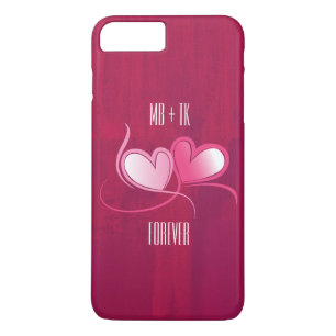 Etui iPhone Case-Mate Personnalisé 2 Coeurs sur un Arrière - plan rose F