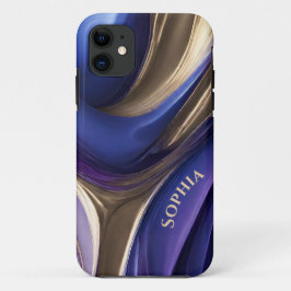 Case-Mate iPhone Case Personnalisé Abstrait-bleu violet et or-