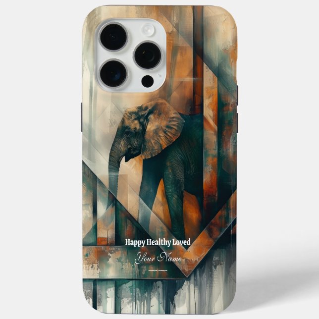 Coques Case-Mate iPhone Personnalisé : Abstrait Elephant iPhone 15 Promax  (Verso)