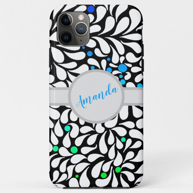 Coques Case-Mate iPhone Personnalisé audacieux fleurs modernes bleu turquo (Dos)