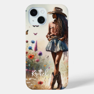 Coque Pour iPhone 15 Personnalisé Boho Cowgirl
