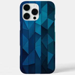 Coques iPhone 16 Pro Max Personnalisé Géométrique Bleu et Motif Turquoise