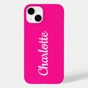 Coque Pour iPhone 14 Personnalisé moderne Hot rose et blanc