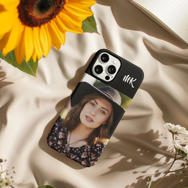 Coques Case-Mate iPhone Personnalisé Monogramme Votre Photo Jolie Dame (Custom Monogrammed Your Photo Pretty Lady Case-Mate iPhone Case)