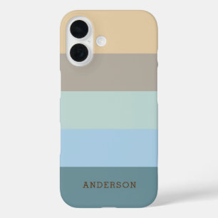 Coques iPhone 16 Personnalisé -Sable Brown Bleu Beige Turquoise