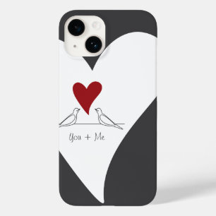 Coque Pour iPhone 14 Personnalisé Simple moderne Inséparables Red Heart
