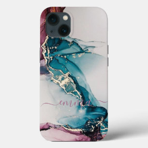 Case-Mate iPhone Case Personnalisé Turquoise Blue Purple Marble Cellule