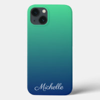 Personnalisé vert et bleu ombre Coque-Mate iPhone
