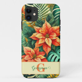 Case-Mate iPhone Case Personnalisé Vibrant Tropical Noël Poinsettia