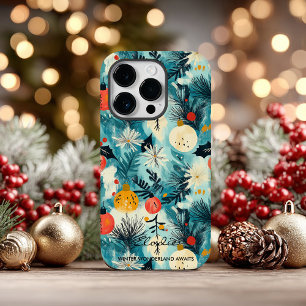 Coque Pour iPhone 14 Pro Personnalisé Winter Wonderland Botanique