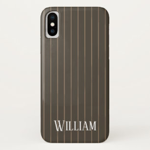 Case-Mate iPhone Case Personnalised brown retro pinstripes