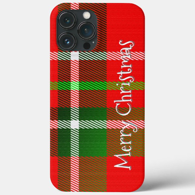 Coques Case-Mate iPhone Personnaliser "Joyeux Noël" Tartan Plaid Motif (Verso)
