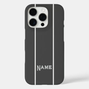 Coques iPhone 16 Pro Personnaliser les bandes Gris+
