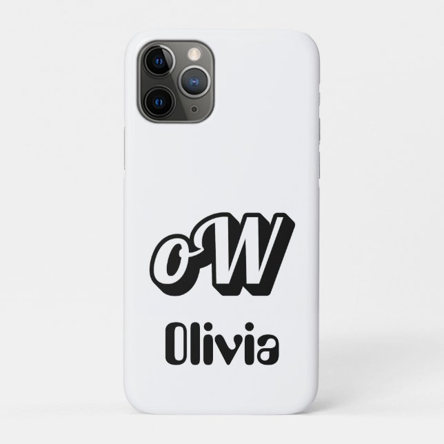 Coques Case-Mate iPhone Personnaliser Monogramme Nom (Dos)