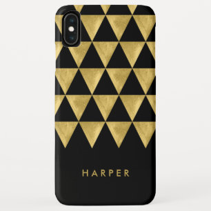 Case-Mate iPhone Case Personnaliser Nom Chic Black Faux Gold Triangle