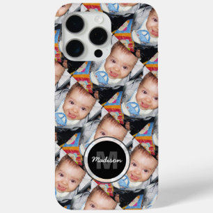 Coque iPhone 15 Pro Max Personnaliser Votre motif photo Monogram