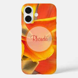 Coques iPhone 16 Pétales de tulipe orange vibre Photographie