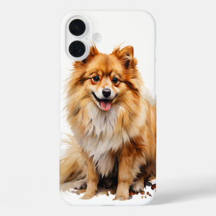 COQUES iPhone 16 PLUS PETIT CHIEN POMERANIEN ROUGE