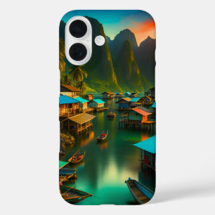 Coques iPhone 16 Petit village de pêcheurs indonésien