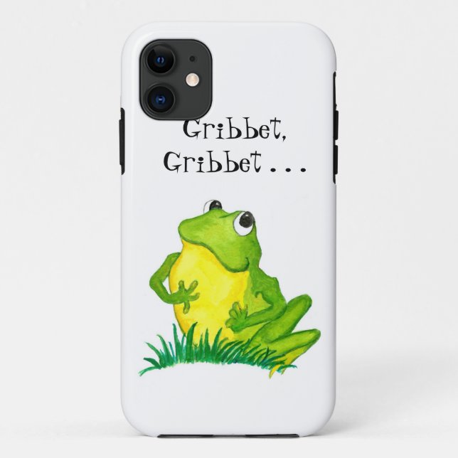 Coques Case-Mate iPhone Petite grenouille verte mignonne sur blanc (Dos)