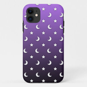 Case-Mate iPhone Case Petites Étoiles et Lunes sur Fond Pourpre
