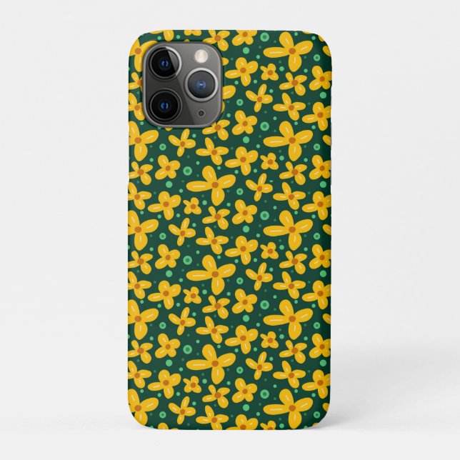 Coques Case-Mate iPhone Petites fleurs jaunes (Dos)