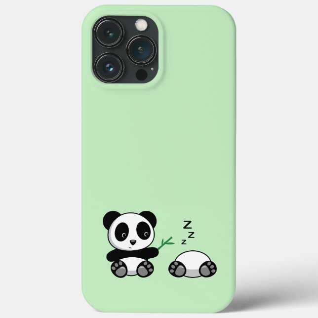 Coques Case-Mate iPhone Petites pandas mignonnes sur vert (Verso)