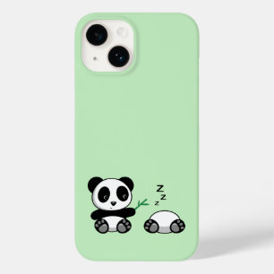 Coque Pour iPhone 14 Petites pandas mignonnes sur vert