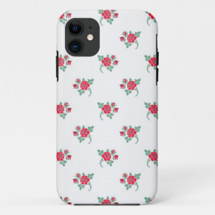 Coque Case-Mate Pour iPhone Petites roses rouges sur fond blanc
