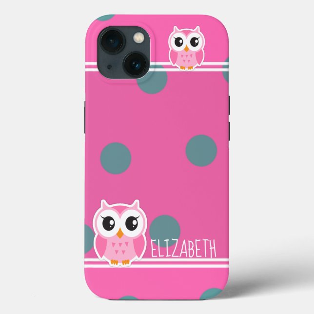 Coques Case-Mate iPhone Petits points de pois de chouette mignons (Verso)