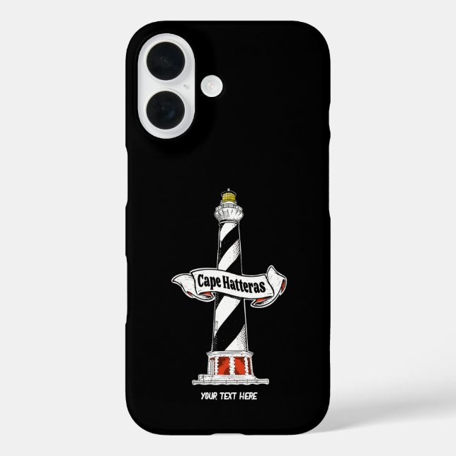 Coques Case-Mate iPhone Phare de Cape Hatteras noir et blanc (Verso)