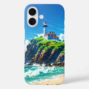 Coques iPhone 16 Phare d'été au bord de la mer