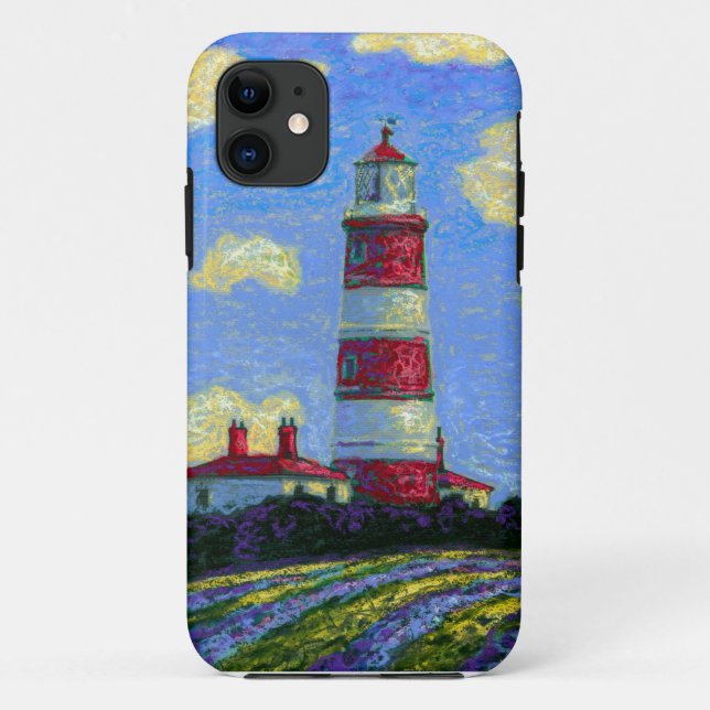 Coques Case-Mate iPhone Phare Pastel et champs de lavande (Dos)