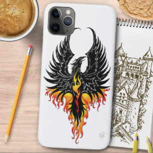 Case-Mate iPhone Case Phénix Ardente Oiseau de Feu Tribal Noir Flammes