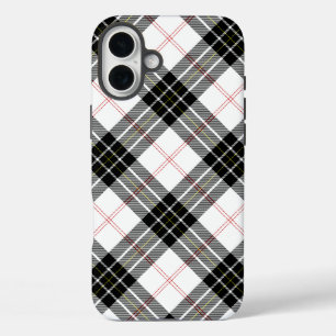 Coques iPhone 16 Plus Pherson tartan noir blanc plaid