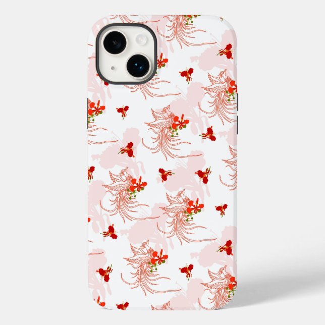 Coques Case-Mate iPhone Phoenix Oiseau Et Phoenix Fleur Motif Sans Faille (Verso)