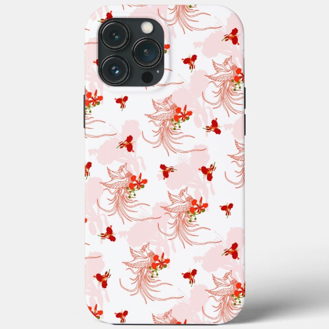 Coques Case-Mate iPhone Phoenix Oiseau Et Phoenix Fleur Motif Sans Faille (Verso)