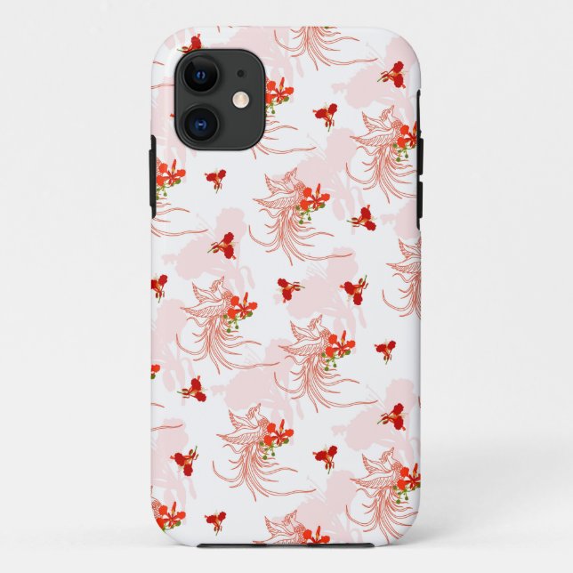 Coques Case-Mate iPhone Phoenix Oiseau Et Phoenix Fleur Motif Sans Faille (Dos)
