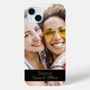 Coque iPhone 15 Mini Photo Best Friends moderne