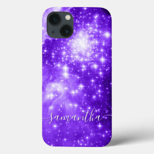 Case-Mate iPhone Case Photo céleste violet pourpre scintillant d'étoiles