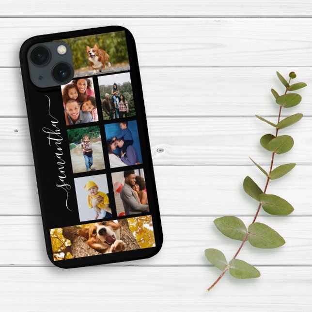 Coques Case-Mate iPhone Photo Collage Calligraphie Monogramme Nom Script (Créateur téléchargé)
