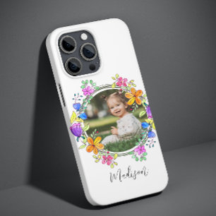 Coque Pour iPhone 14 Plus Photo Coloré Floral Simple Moderne Personnalisé