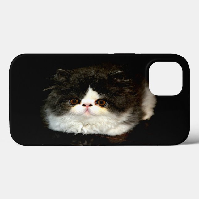 Coques Case-Mate iPhone Photo de chaton noir et blanc mignon (Verso (horizontal))