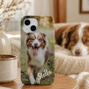 Coque Pour iPhone 15 Photo de compagnie personnalisée avec nom