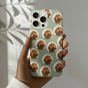 Coque iPhone 15 Pro Photo de Compagnon Personnalisé Vert Sauge