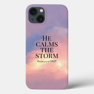 Case-Mate iPhone Case Photo de Pink Sky Il calme la verse de la Bible te