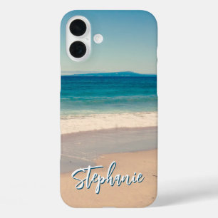 Coques iPhone 16 Plus Photo de plage personnalisée Océan Bleu