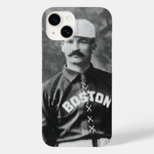 Coque Pour iPhone 14 Photo de sport vintage, joueur de baseball de Bost