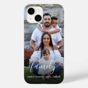 Coque Pour iPhone 14 Photo de superposition de script de famille